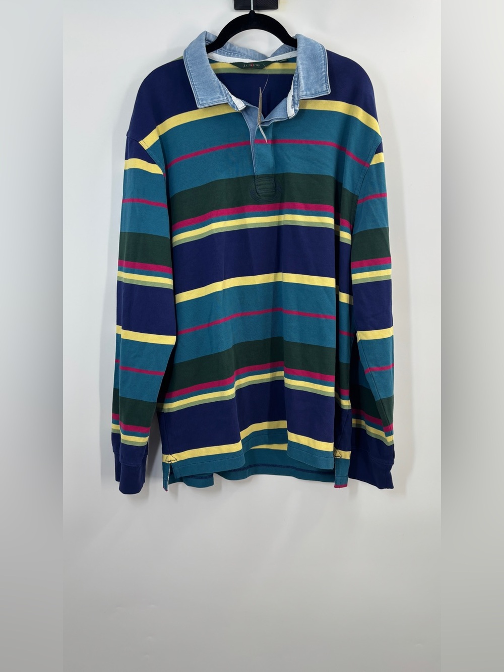 J.Crew Rugby shirt in stripe with denim collar - Picture 4 of 7